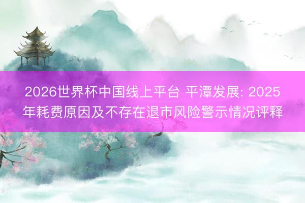 2026世界杯中国线上平台 平潭发展: 2025年耗费原因及不存在退市风险警示情况评释