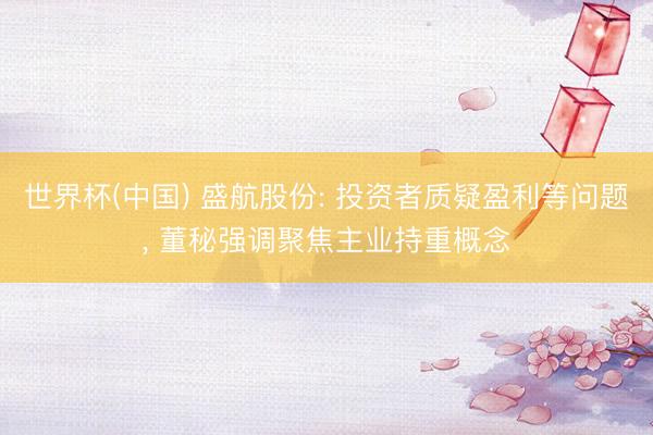 世界杯(中国) 盛航股份: 投资者质疑盈利等问题， 董秘强调聚焦主业持重概念