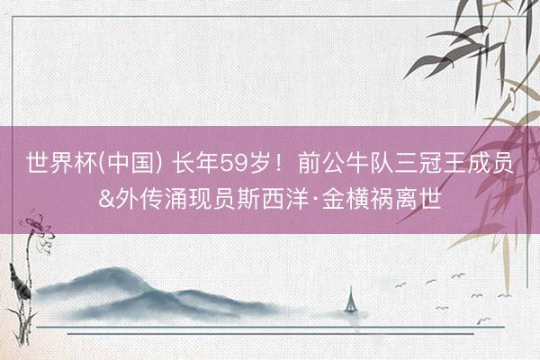 世界杯(中国) 长年59岁！前公牛队三冠王成员&外传涌现员斯西洋·金横祸离世