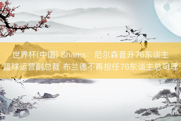 世界杯(中国) Shams：尼尔森晋升76东谈主篮球运营副总裁 布兰德不再担任76东谈主总司理