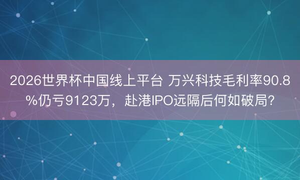 2026世界杯中国线上平台 万兴科技毛利率90.8%仍亏9123万，赴港IPO远隔后何如破局？