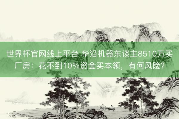 世界杯官网线上平台 华沿机器东谈主8510万买厂房：花不到10%资金买本领，有何风险？