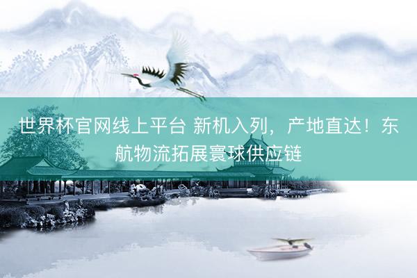 世界杯官网线上平台 新机入列，产地直达！东航物流拓展寰球供应链