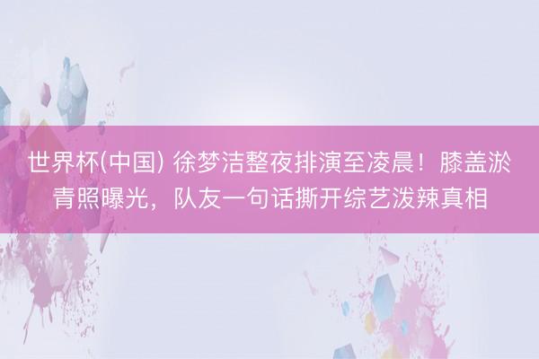 世界杯(中国) 徐梦洁整夜排演至凌晨！膝盖淤青照曝光，队友一句话撕开综艺泼辣真相
