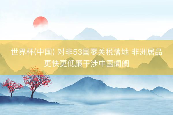 世界杯(中国) 对非53国零关税落地 非洲居品更快更低廉干涉中国阛阓